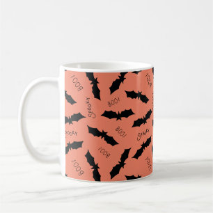 Orange Bats Halloween Coffee Mug