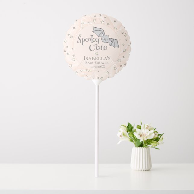 Orange Batty, Stars & Moons Spooky Cute Balloon (In SItu)