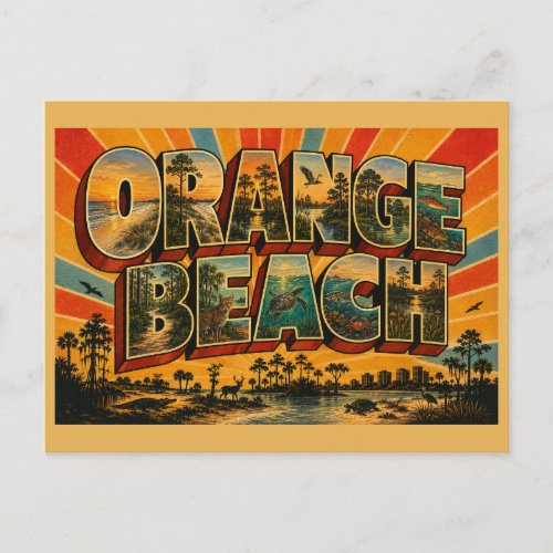 Orange Beach Alabama Gulf Coast Beach Art Postcard