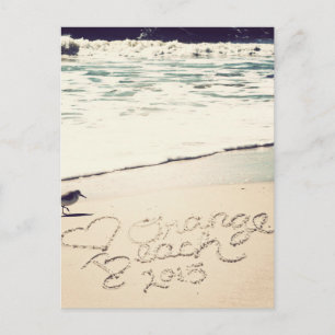 Orange Beach Alabama Sandwriting Beach Waves Words Postcard