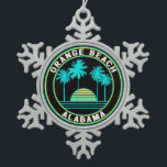 Orange Beach Alabama Snowflake Pewter Christmas Ornament<br><div class="desc">Orange Beach Alabama</div>