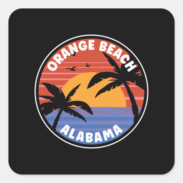 Orange Beach Alabama Sunset Paradise Square Sticker (Front)