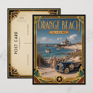 Orange Beach Alabama Vintage Art Deco Golden Age Postcard