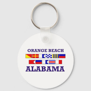 Orange Beach Flags Keychain
