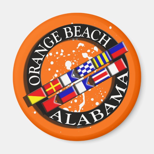 Orange Beach Nautical Magnet (Front)