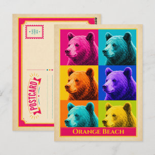 Orange Beach Postcard Alabama Black Bear Vintage