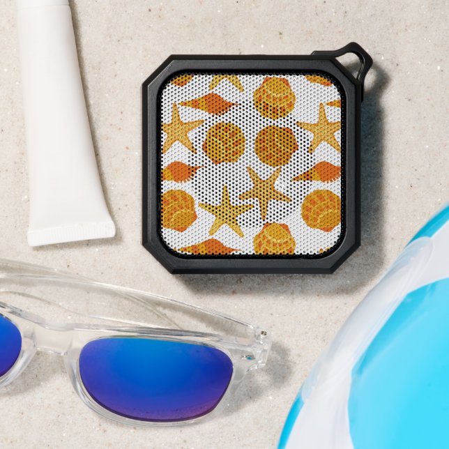 Orange Beach Shell Pattern Bluetooth Speaker (Insitu(Beach))