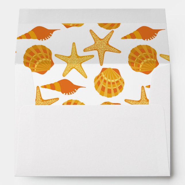 Orange Beach Shell Pattern Envelope (Back (Bottom))