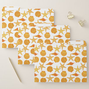 Orange Beach Shell Pattern File Folder