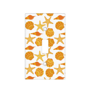 Orange Beach Shell Pattern Light Switch Cover