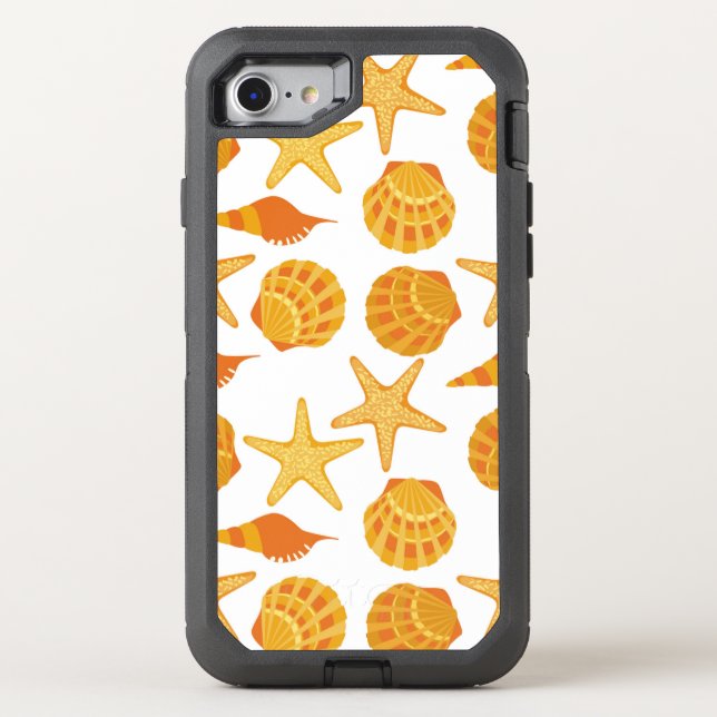 Orange Beach Shell Pattern Otterbox iPhone Case (Back)