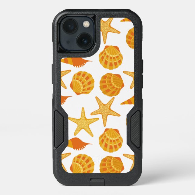 Orange Beach Shell Pattern Otterbox iPhone Case (Back)
