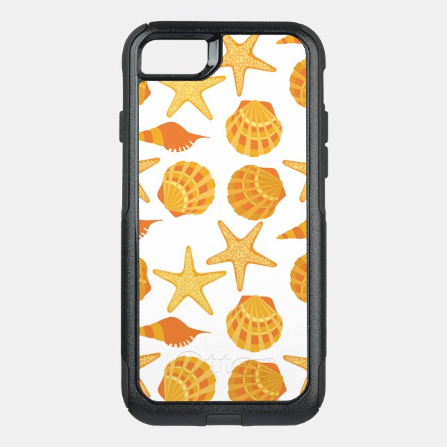 Orange Beach Shell Pattern Otterbox iPhone Case (Back)