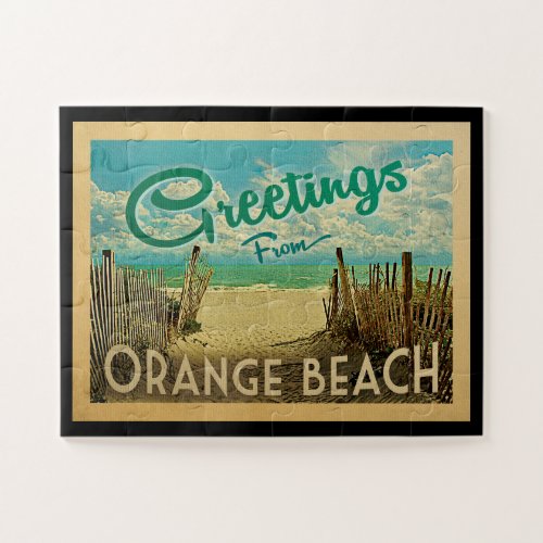 Orange Beach Vintage Travel Jigsaw Puzzle