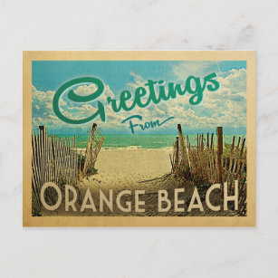Orange Beach Vintage Travel Postcard
