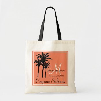 Orange Beach Wedding Palm Trees Tote Bag by MonogramGalleryGifts at Zazzle