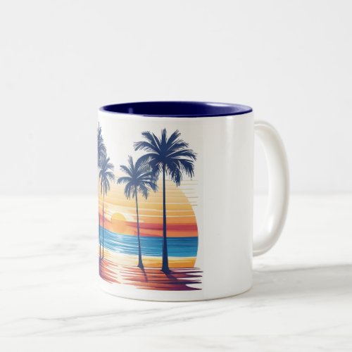 Orange Beachside Bliss Mug _ Cool Blue Shoreline