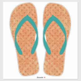 Orange Beachy Flip Flops Beach Sandals Sticker