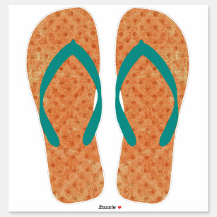 Orange Beachy Flip Flops Beach Sandals Sticker