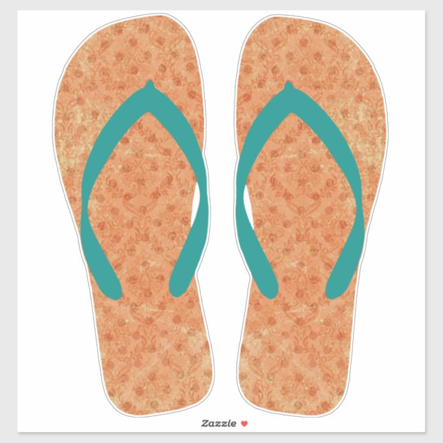 Orange Beachy Flip Flops Beach Sandals Sticker (Sheet)