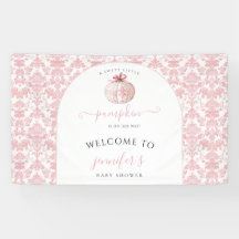 Orange Bear Pumpkin baby shower welcome Banner