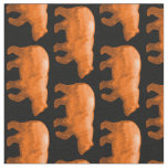 Orange Bears on Black Fabric V