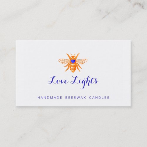 Orange Bee Beeswax Candlemaker Nature Business Card