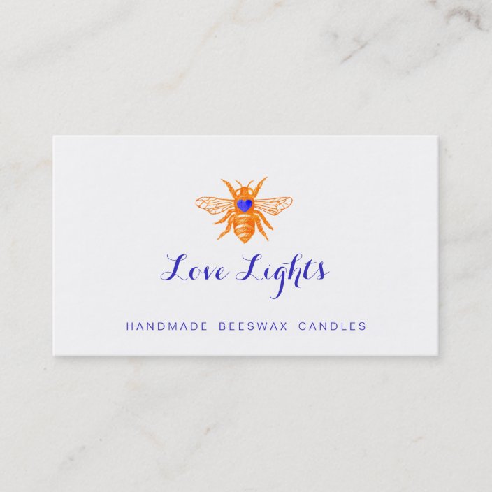 Orange Bee Beeswax Candlemaker Nature Business Card Zazzle Com