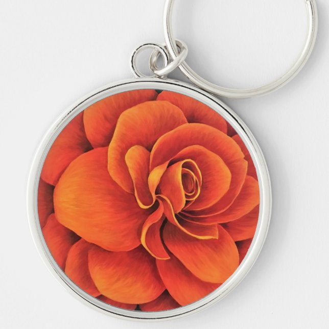 Orange Begonia Keychain (Front)