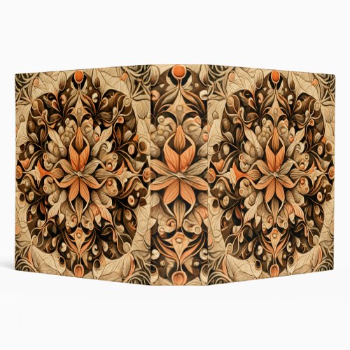 Orange Beige Brown Decoration aesthetic Background 3 Ring Binder