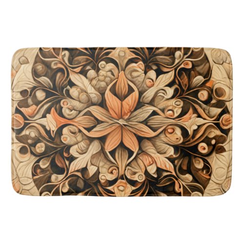 Orange Beige Brown Decoration aesthetic Background Bath Mat