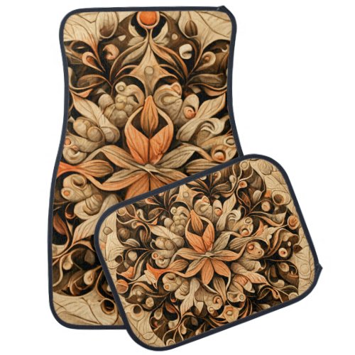 Orange Beige Brown Decoration aesthetic Background Car Floor Mat