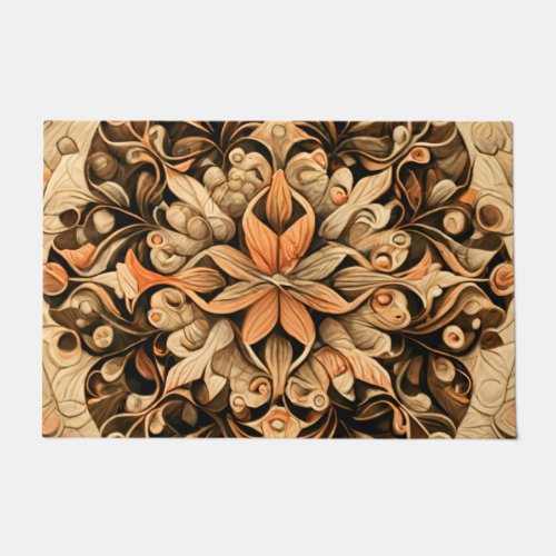 Orange Beige Brown Decoration aesthetic Background Doormat