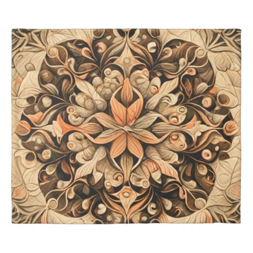 Orange Beige Brown Decoration aesthetic Background Duvet Cover