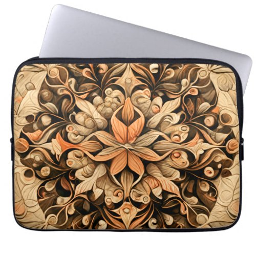 Orange Beige Brown Decoration aesthetic Background Laptop Sleeve