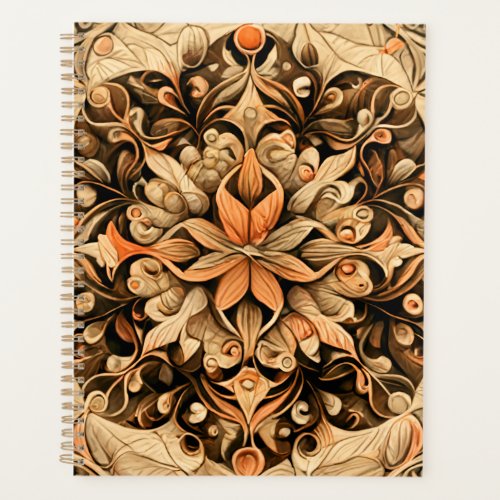 Orange Beige Brown Decoration aesthetic Background Planner