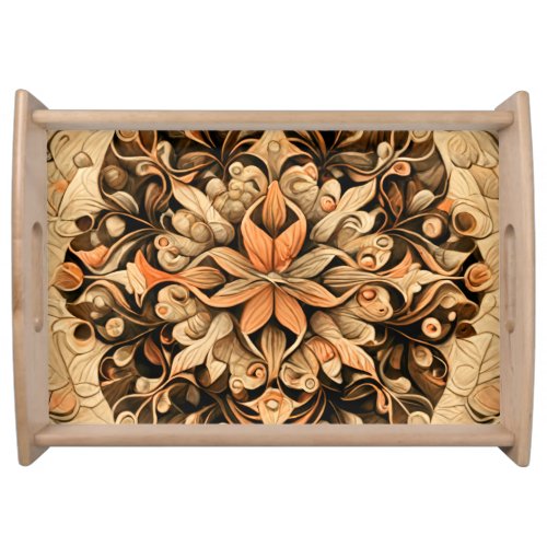 Orange Beige Brown Decoration aesthetic Background Serving Tray