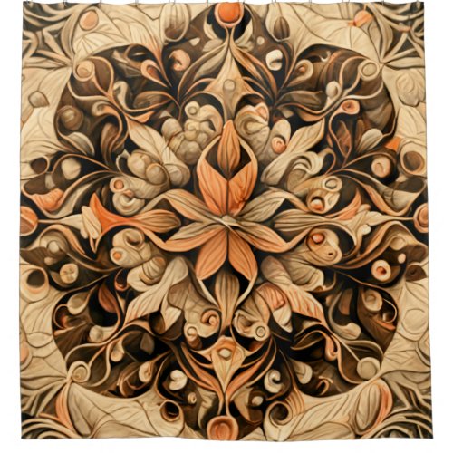 Orange Beige Brown Decoration aesthetic Background Shower Curtain