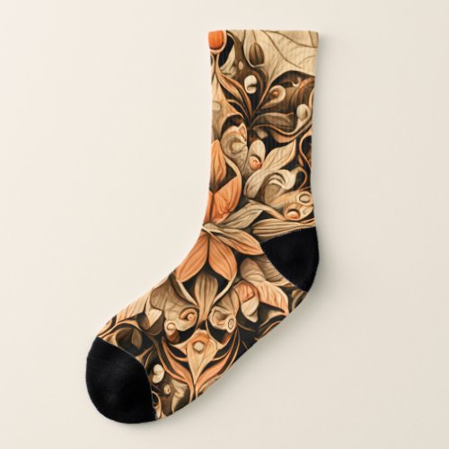 Orange Beige Brown Decoration aesthetic Background Socks