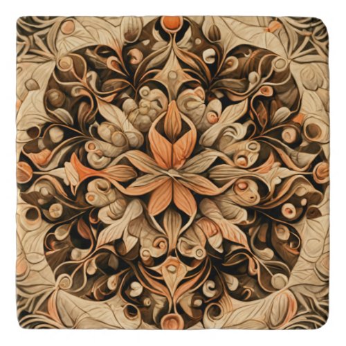 Orange Beige Brown Decoration aesthetic Background Trivet