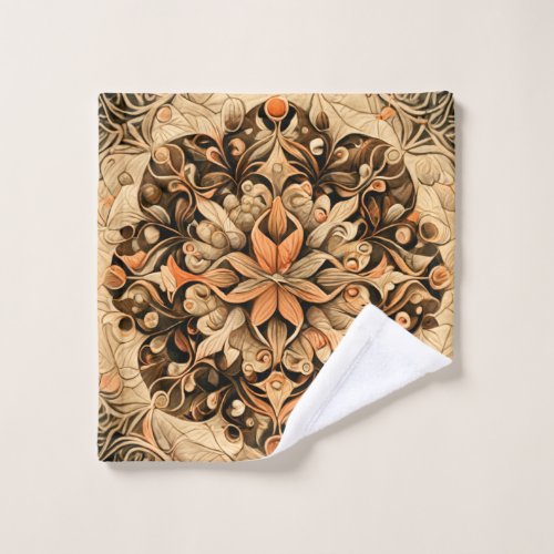 Orange Beige Brown Decoration aesthetic Background Wash Cloth