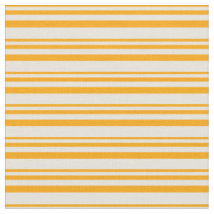 Orange & Beige Colored Lined Pattern Fabric