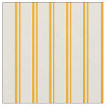 [ Thumbnail: Orange & Beige Colored Stripes Pattern Fabric ]