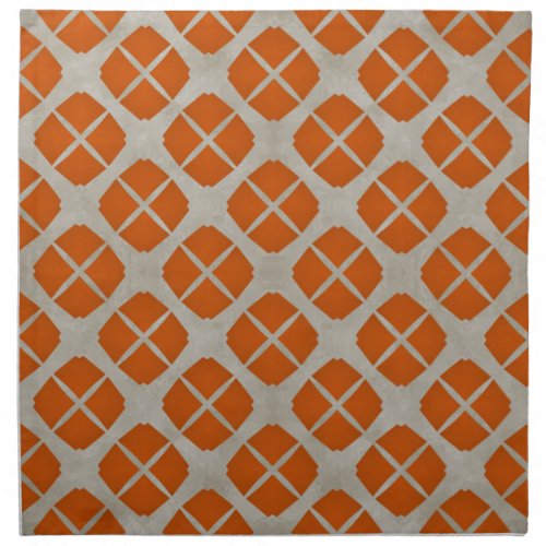 Orange Beige Taupe Mid Century Modern Pattern Cloth Napkin