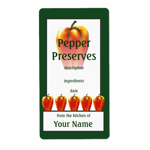 Orange Bell Pepper Preserves Cooks Canning Label