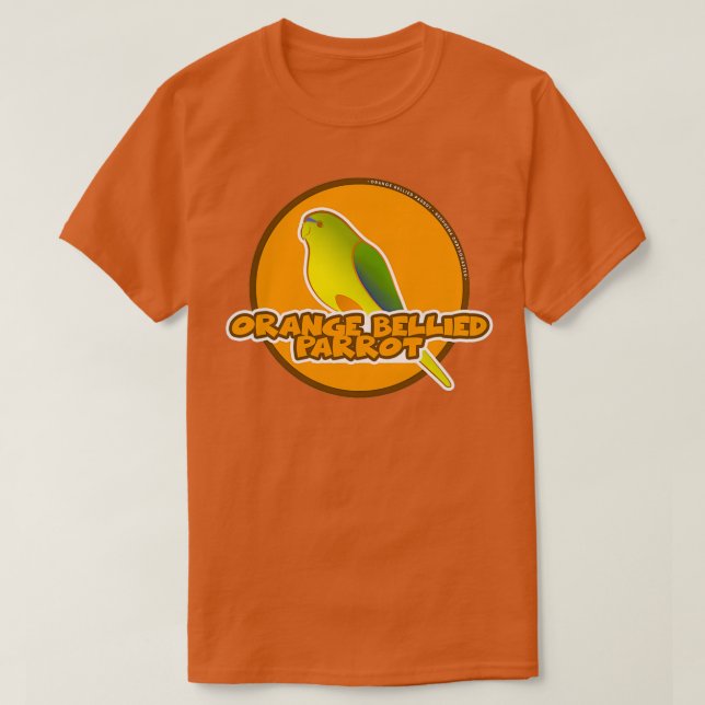 Orange Bellied Parrot Critically Endangered T-Shirt (Design Front)