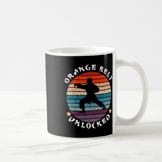Orange Belt Level Unlocked Achievement Karate Keep Coffee Mug (Right)