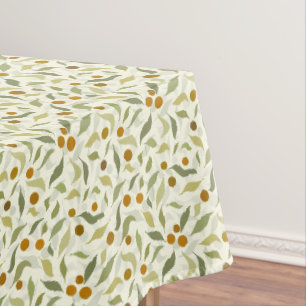 Orange Berries and Leaves on creme - pattern. Tablecloth