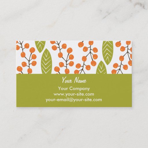 Customizable Orange Berries business cards