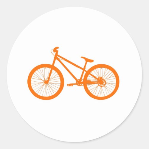 Orange bicycle classic round sticker